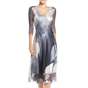 NWOT Komarov Charmeuse & Lace A-Line Dress Sz SM